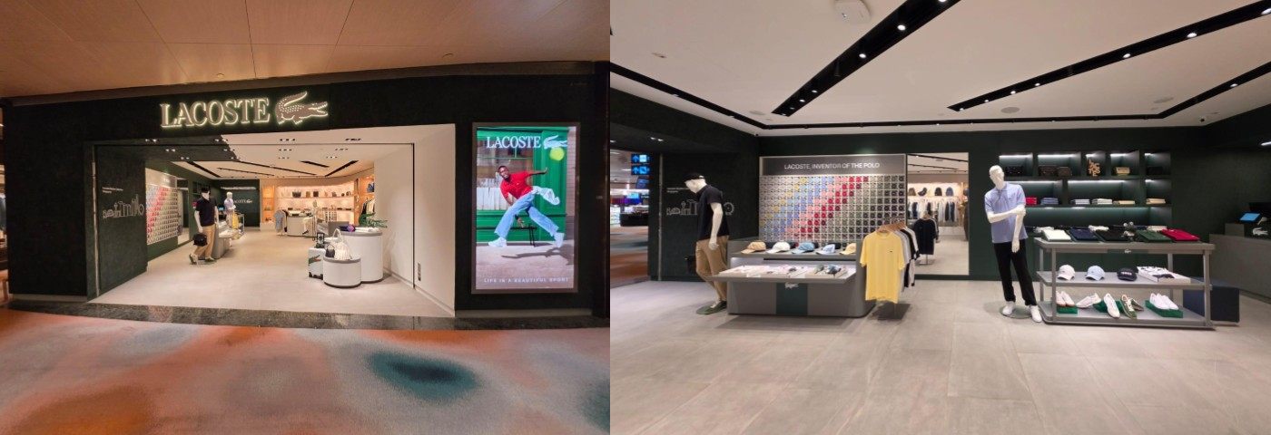Lacoste store at Changi Airport T2